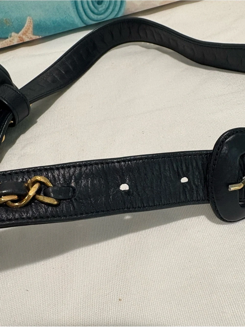 Authentic Chanel Navy Matelassé leather Belt Bag w Certificate of Authenticity
